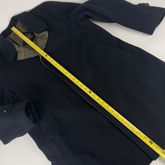 Vtg‎ Ace Sportswear Wool Over Coat Men’s 42 Charcoal Blue Undertones Tweed Lined - Picture 12 of 16